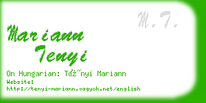 mariann tenyi business card